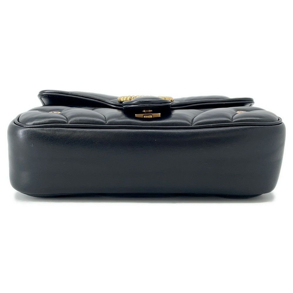 グッチ チェーンショルダーバッグ GGマーモント キルティング レザー 443497 GUCCI 黒