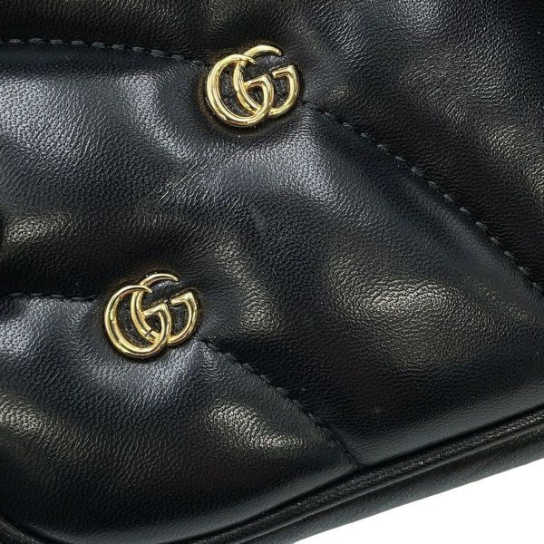 グッチ チェーンショルダーバッグ GGマーモント キルティング レザー 443497 GUCCI 黒