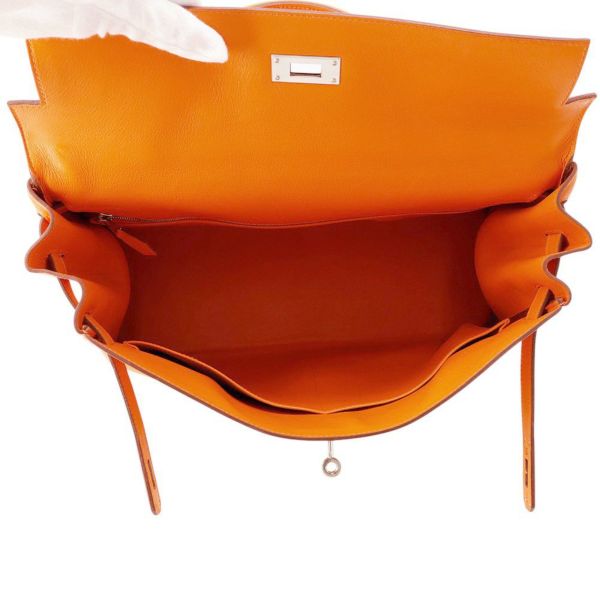 エルメス ハンドバッグ ケリー35 内縫い オレンジ/シルバー金具 スイフト □I刻印 2wayショルダー