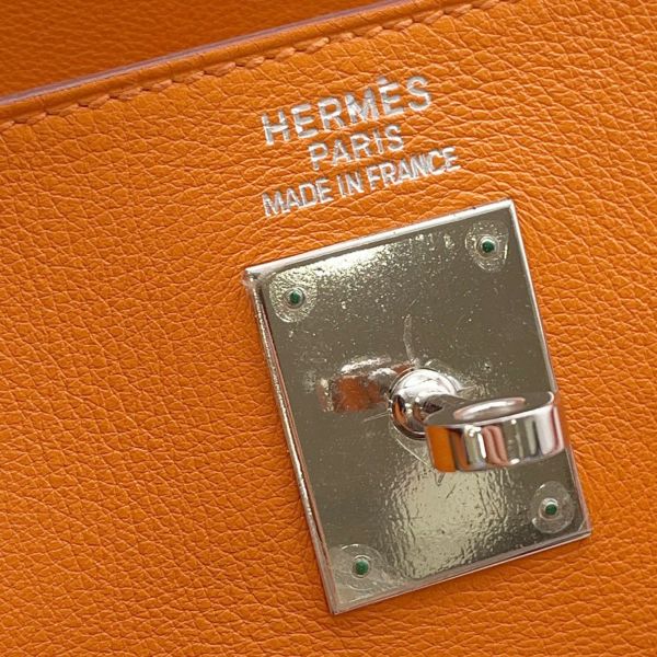 エルメス ハンドバッグ ケリー35 内縫い オレンジ/シルバー金具 スイフト □I刻印 2wayショルダー