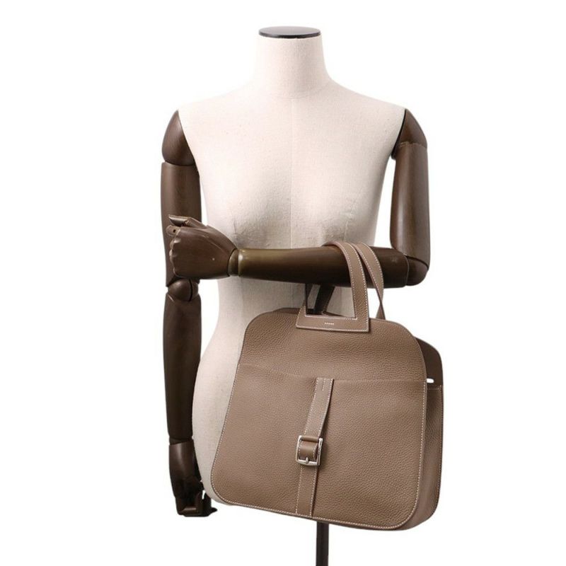 エルメス ハンドバッグ アルザン31 エトゥープ/シルバー金具 トリヨンクレマンス B刻印 2wayショルダー