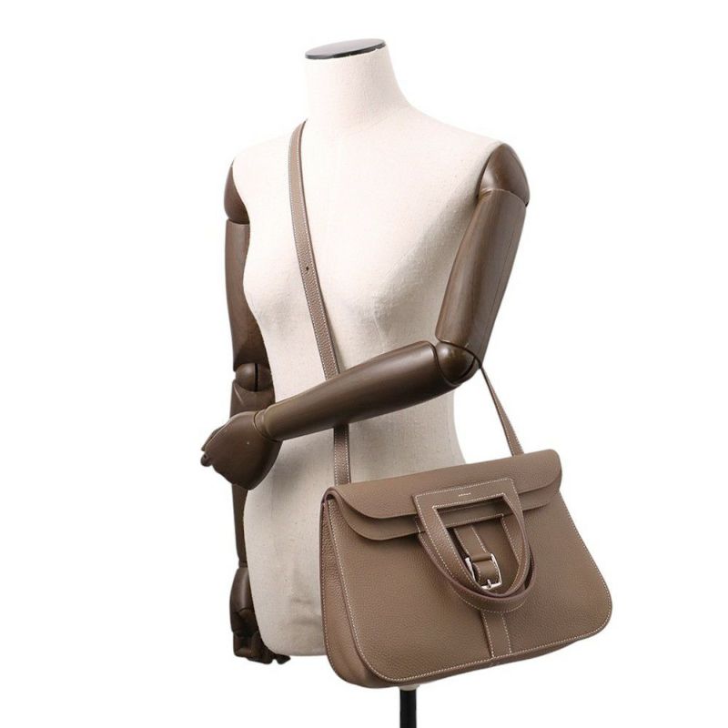 エルメス ハンドバッグ アルザン31 エトゥープ/シルバー金具 トリヨンクレマンス B刻印 2wayショルダー