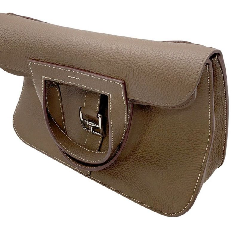 エルメス ハンドバッグ アルザン31 エトゥープ/シルバー金具 トリヨンクレマンス B刻印 2wayショルダー