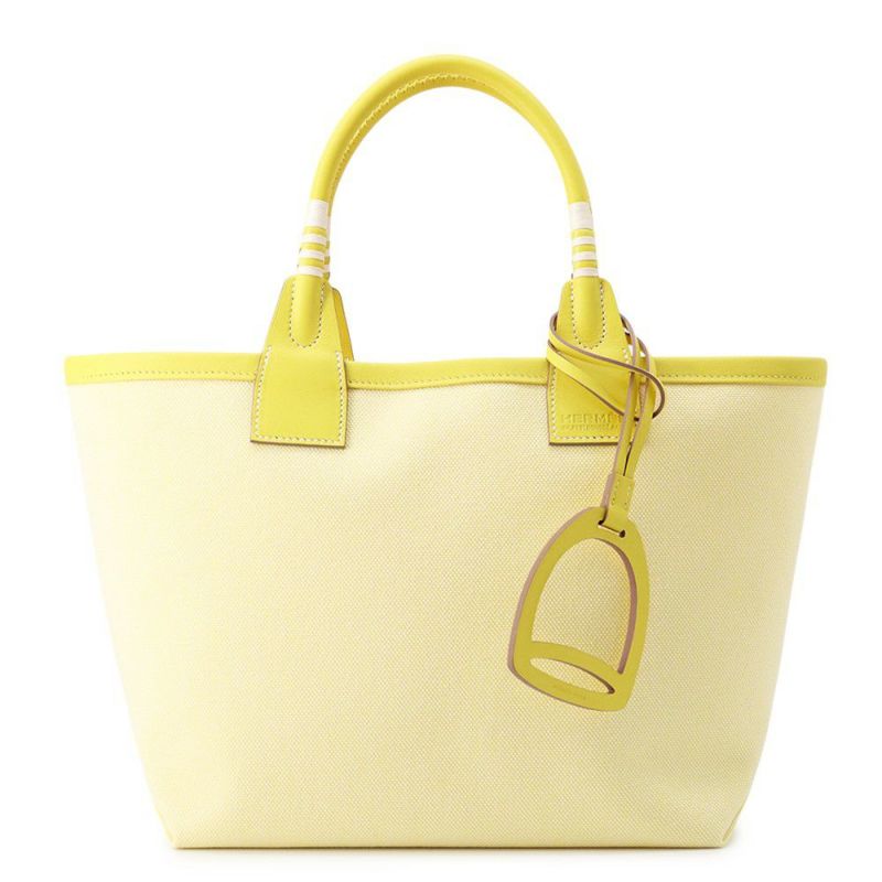 エルメス スティープル25 ライム/シルバー金具 トワルアッシュ/スイフト B刻印 HERMES バッグ