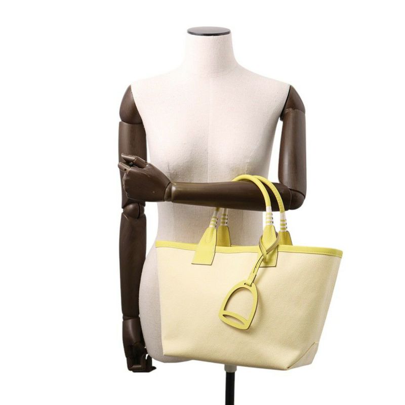 エルメス スティープル25 ライム/シルバー金具 トワルアッシュ/スイフト B刻印 HERMES バッグ