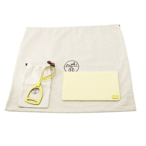 エルメス スティープル25 ライム/シルバー金具 トワルアッシュ/スイフト B刻印 HERMES バッグ