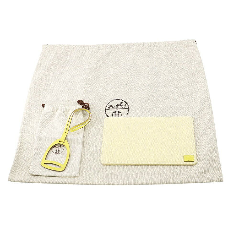 エルメス スティープル25 ライム/シルバー金具 トワルアッシュ/スイフト B刻印 HERMES バッグ