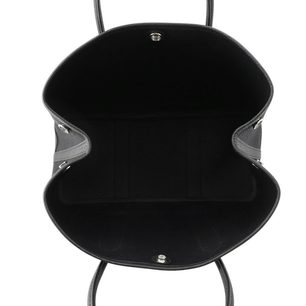 エルメス トートバッグ ガーデンパーティTPM ブラック/シルバー金具 トワルアッシュ/ネゴンダ K刻印 黒