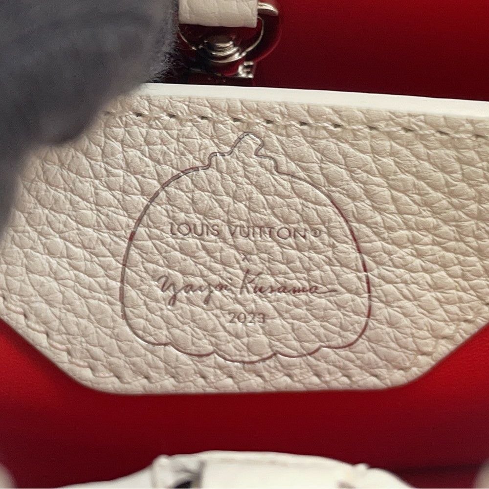 ルイヴィトン ハンドバッグ トリヨンレザー  LV×YK カプシーヌ BB M21637 2way 草間弥生 コラボ 白