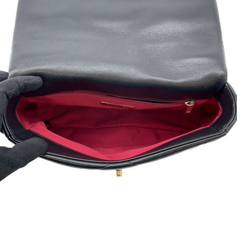 シャネル チェーンショルダーバッグ CHANEL19 フラップ ココマーク ラムスキン AS1160 CHANEL 2way 黒