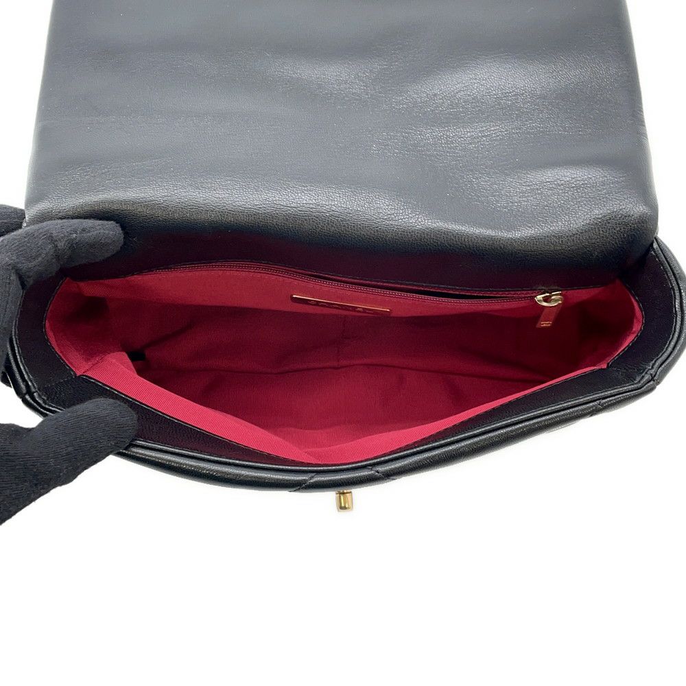 シャネル チェーンショルダーバッグ CHANEL19 フラップ ココマーク ラムスキン AS1160 CHANEL 2way 黒