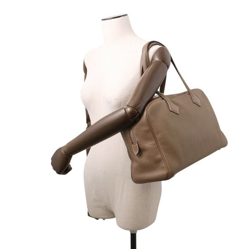 エルメス トートバッグ ヴィクトリア2 35 エトゥープ/シルバー金具 トリヨンクレマンス U刻印