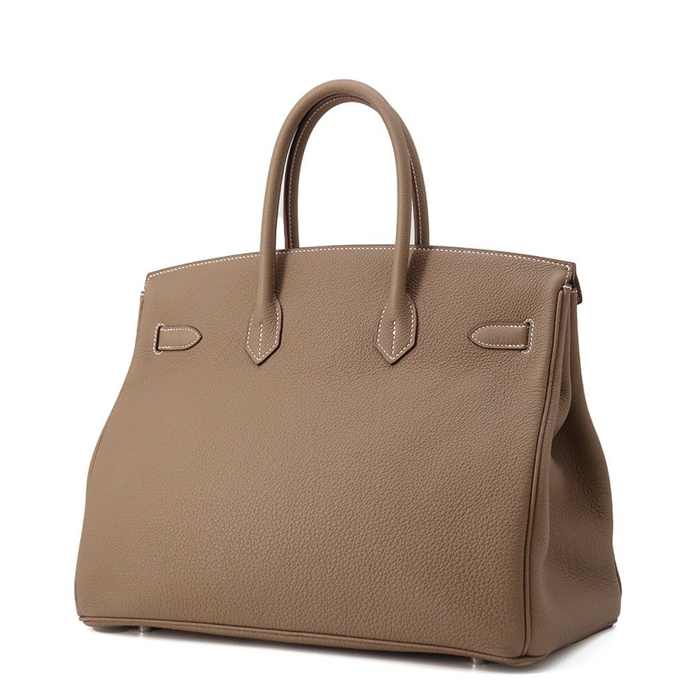 エルメス バーキン35 エトゥープ/シルバー金具 トゴ K刻印 HERMES Birkin ハンドバッグ