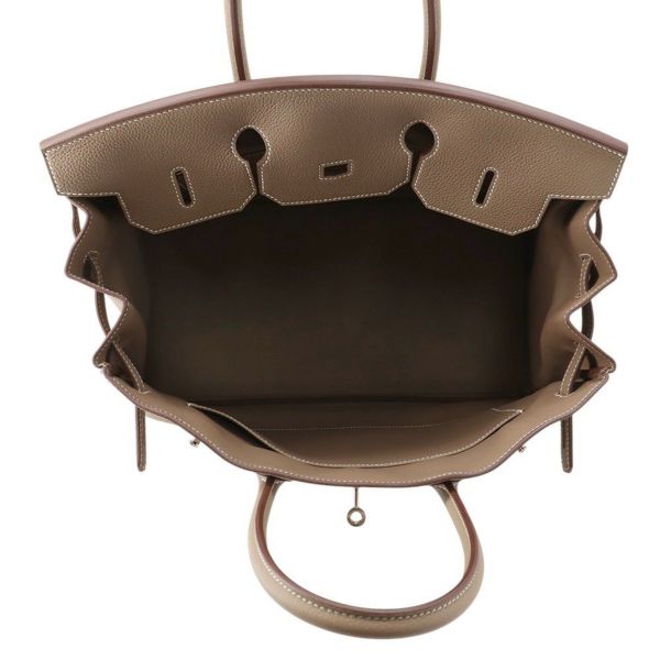 エルメス バーキン35 エトゥープ/シルバー金具 トゴ K刻印 HERMES Birkin ハンドバッグ