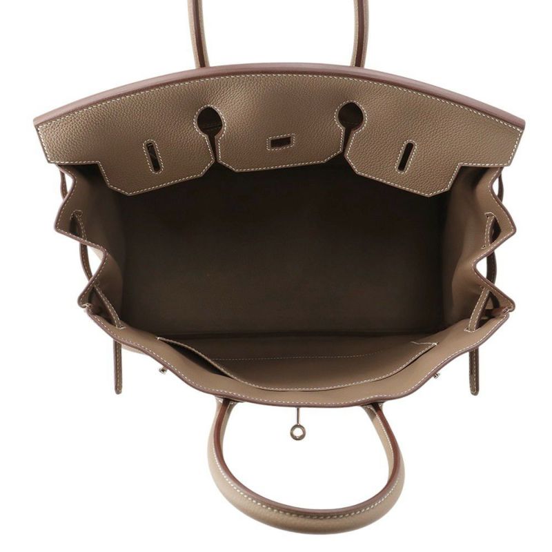 エルメス バーキン35 エトゥープ/シルバー金具 トゴ K刻印 HERMES Birkin ハンドバッグ