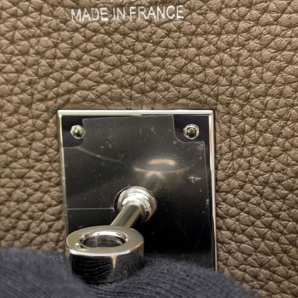 エルメス バーキン35 エトゥープ/シルバー金具 トゴ K刻印 HERMES Birkin ハンドバッグ