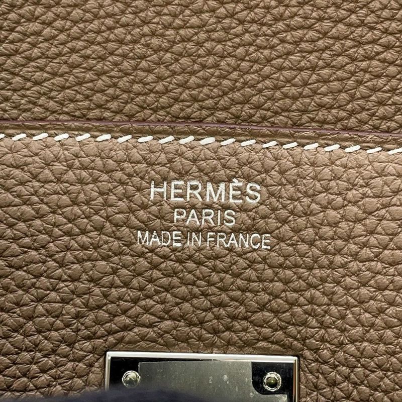 エルメス バーキン35 エトゥープ/シルバー金具 トゴ K刻印 HERMES Birkin ハンドバッグ