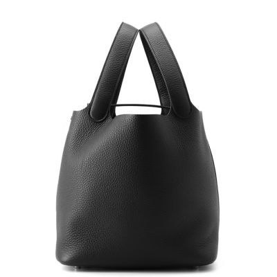 エルメス ハンドバッグ ピコタンロックPM ブラック/シルバー金具