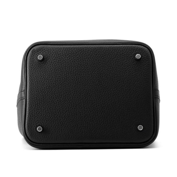 エルメス ハンドバッグ ピコタンロックMM ブラック/シルバー金具 トリヨンクレマンス K刻印 黒