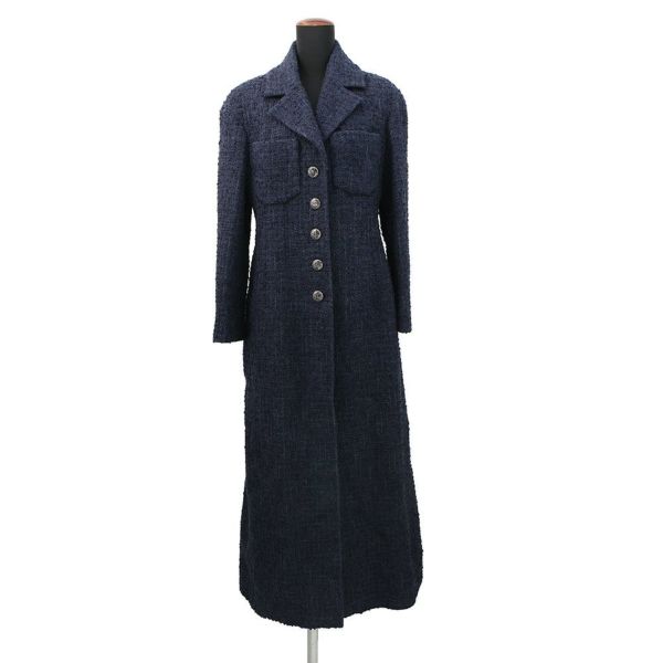 シャネル ロングコート ココマーク ツイード ウール レディースサイズ36 P73360 CHANEL アウター