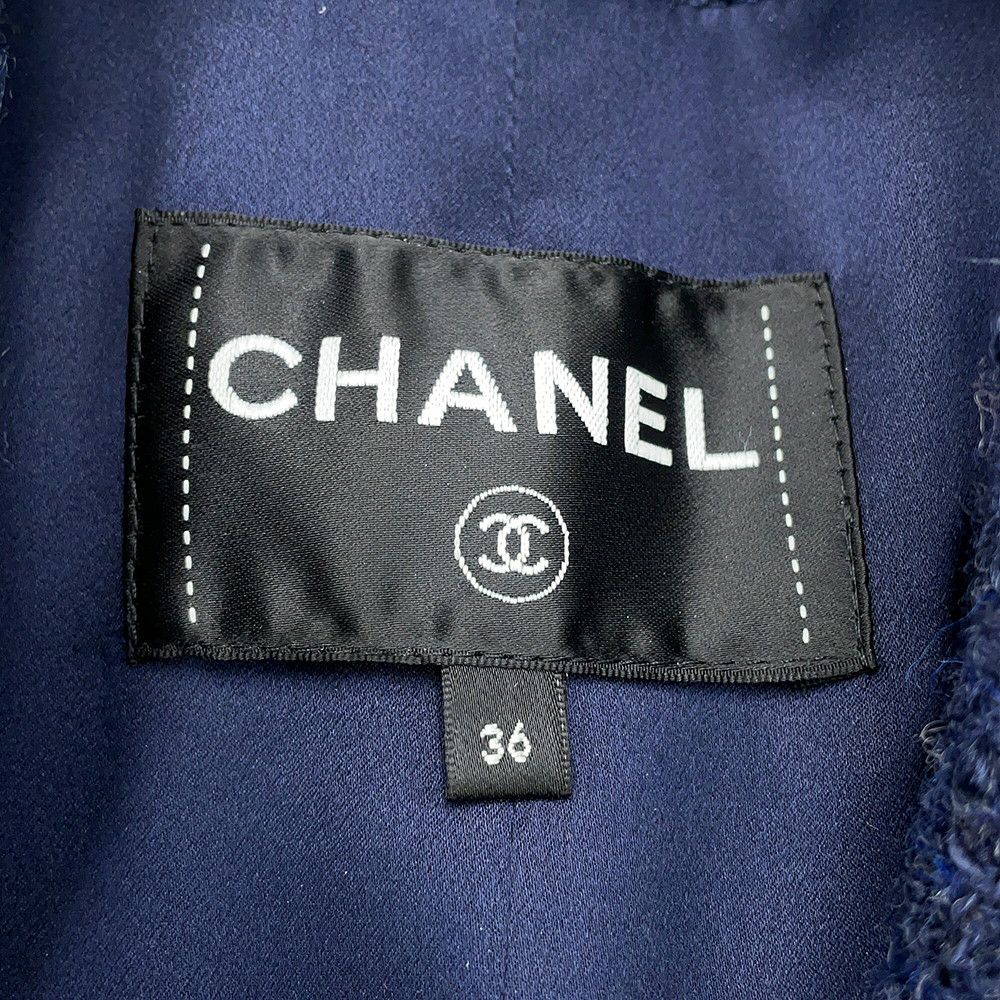 シャネル ロングコート ココマーク ツイード ウール レディースサイズ36 P73360 CHANEL アウター