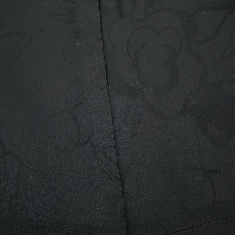 シャネル ジャケット ノーカラー カメリアボタン ウール レディースサイズ44 P52753 CHANEL アウター 黒