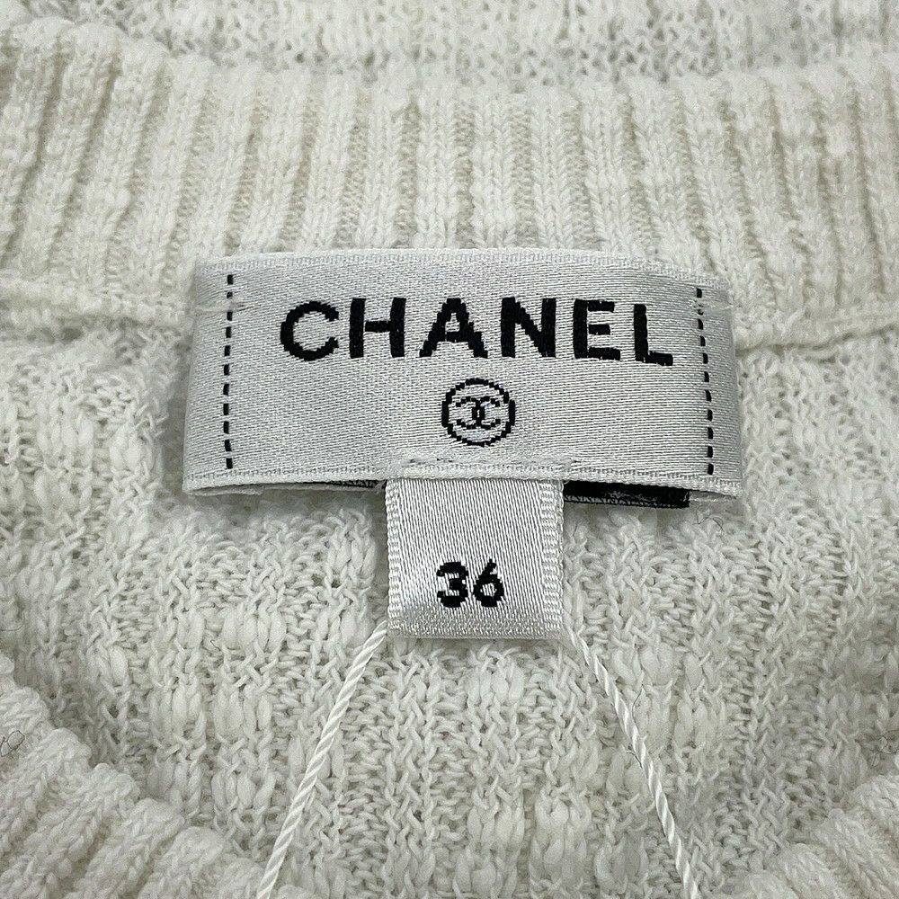 シャネル カーディガン ココビーチ ココボタン コットン レディースサイズ36 P78600 CHANEL 白