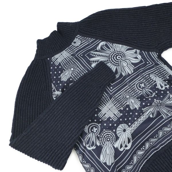 エルメス セーター 馬のリボン飾り ツイルレーヌ ハイネックニット カシミヤ シルク レディースサイズ34 HERMES