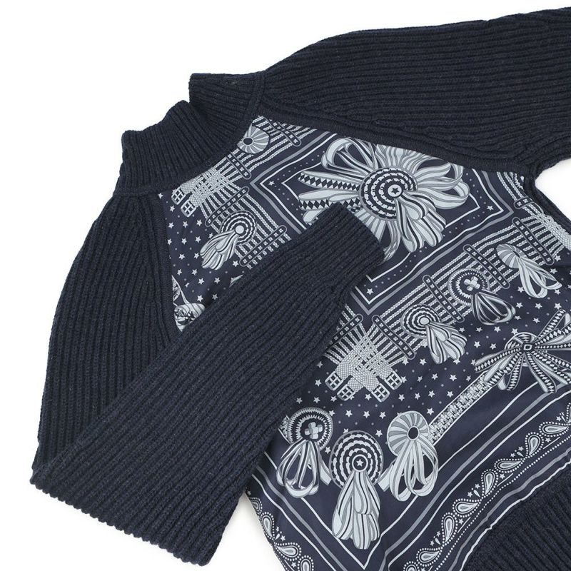 エルメス セーター 馬のリボン飾り ツイルレーヌ ハイネックニット カシミヤ シルク レディースサイズ34 HERMES