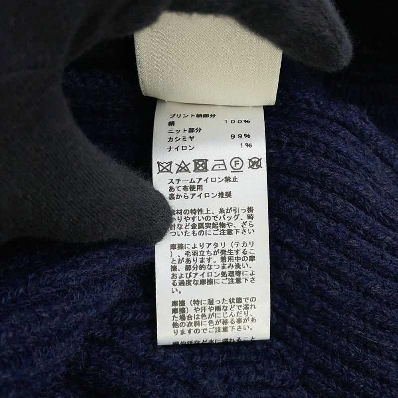 エルメス セーター 馬のリボン飾り ツイルレーヌ ハイネックニット カシミヤ シルク レディースサイズ34 HERMES