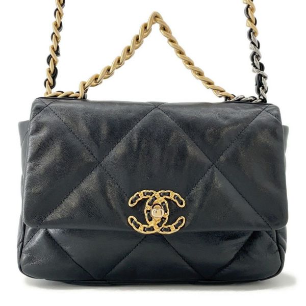 シャネル チェーンショルダーバッグ マトラッセ ココマーク CHANEL19 ラムスキン AS1160 CHANEL 2way 黒