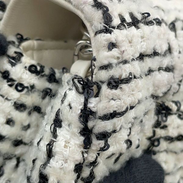 シャネル チェーンショルダーバッグ ココマーク ミニ フラップ ツイード A69900 CHANEL 白