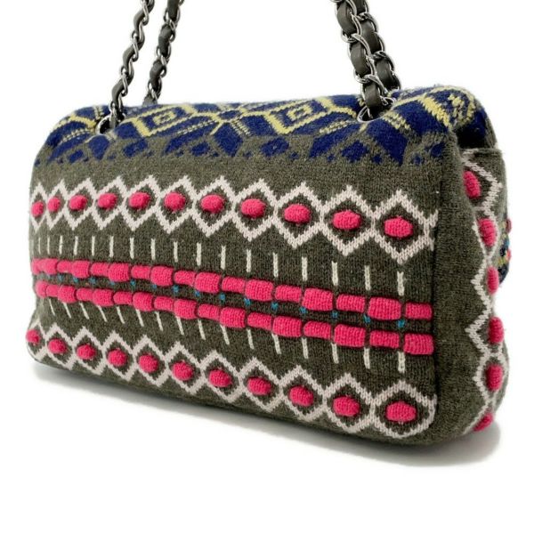 シャネル チェーンショルダーバッグ ココマーク ダブルチェーン A90848 ニット 2015年プレフォールシーズン