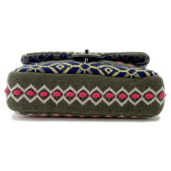 シャネル チェーンショルダーバッグ ココマーク ダブルチェーン A90848 ニット 2015年プレフォールシーズン