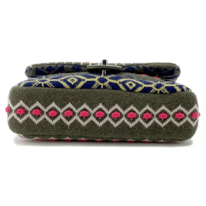 シャネル チェーンショルダーバッグ ココマーク ダブルチェーン A90848 ニット 2015年プレフォールシーズン