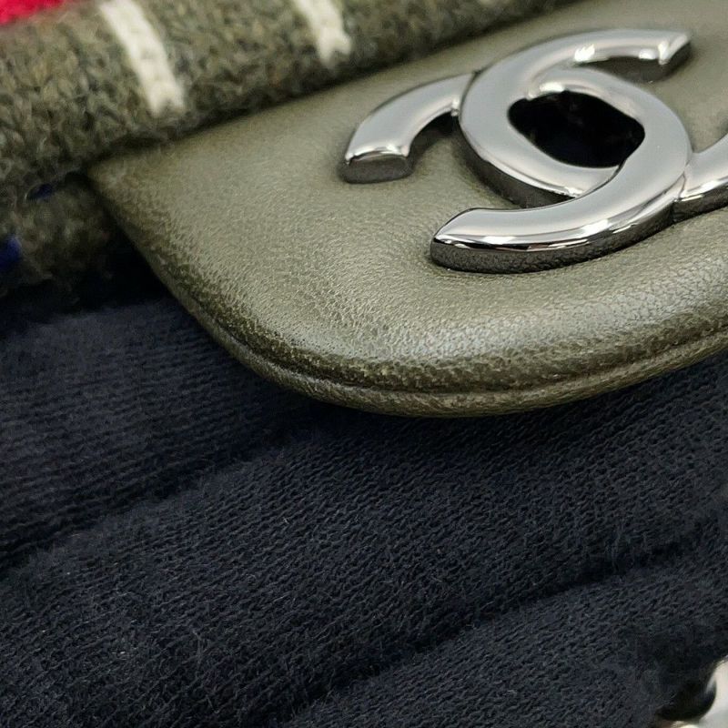 シャネル チェーンショルダーバッグ ココマーク ダブルチェーン A90848 ニット 2015年プレフォールシーズン