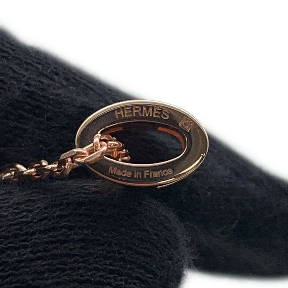 エルメス ネックレス ミニ・ポップアッシュ ブラック/ピンクゴールド金具 HERMES アクセサリー 黒