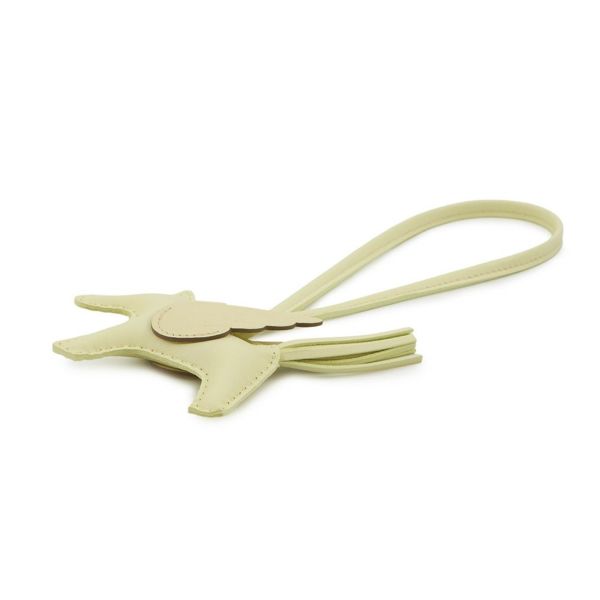 エルメス バッグチャーム ロデオPM ペガサス ジョーヌミルトン ラムスキン W刻印