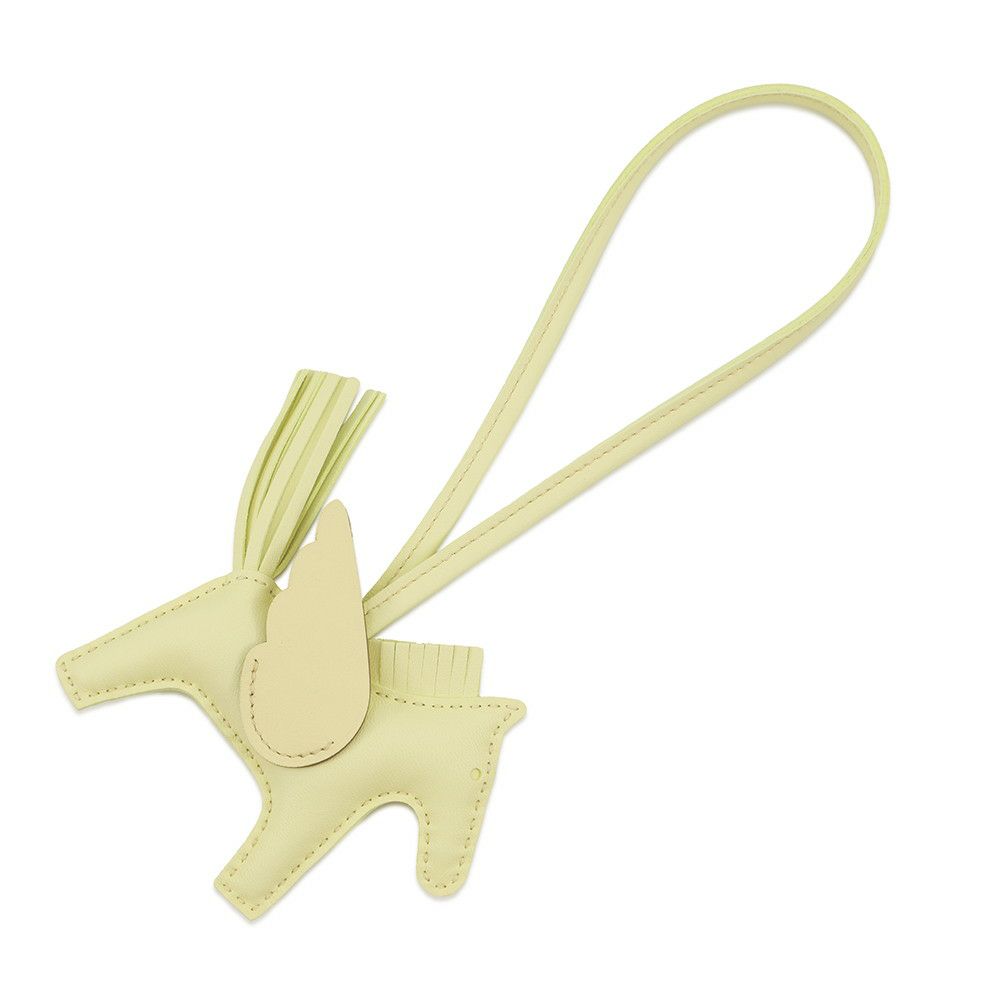 エルメス バッグチャーム ロデオPM ペガサス ジョーヌミルトン ラムスキン W刻印