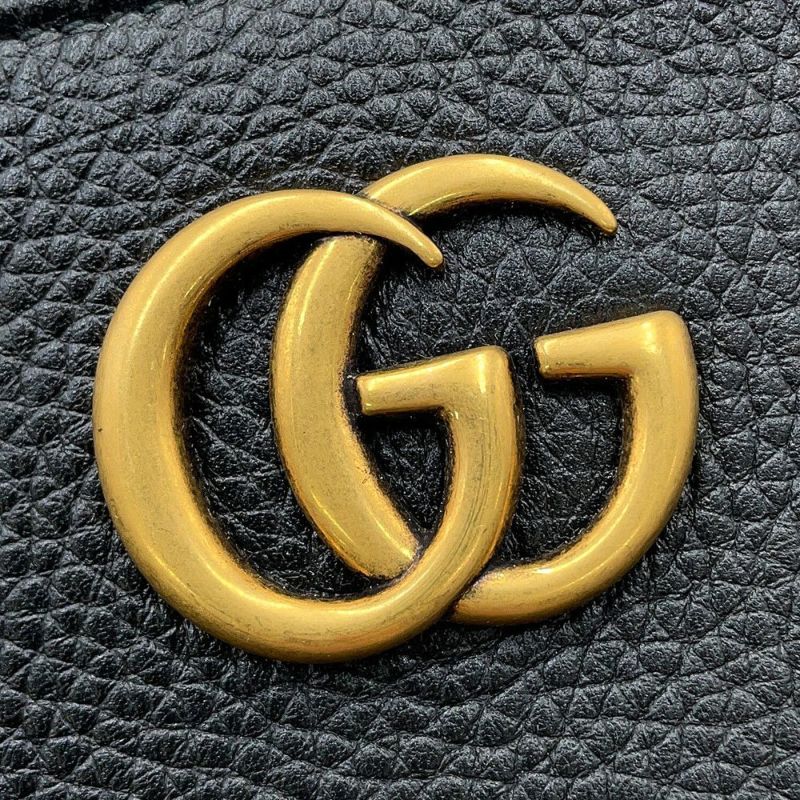 グッチ チェーンショルダーバッグ GGマーモント レザー 779795 GUCCI 黒 アウトレット品