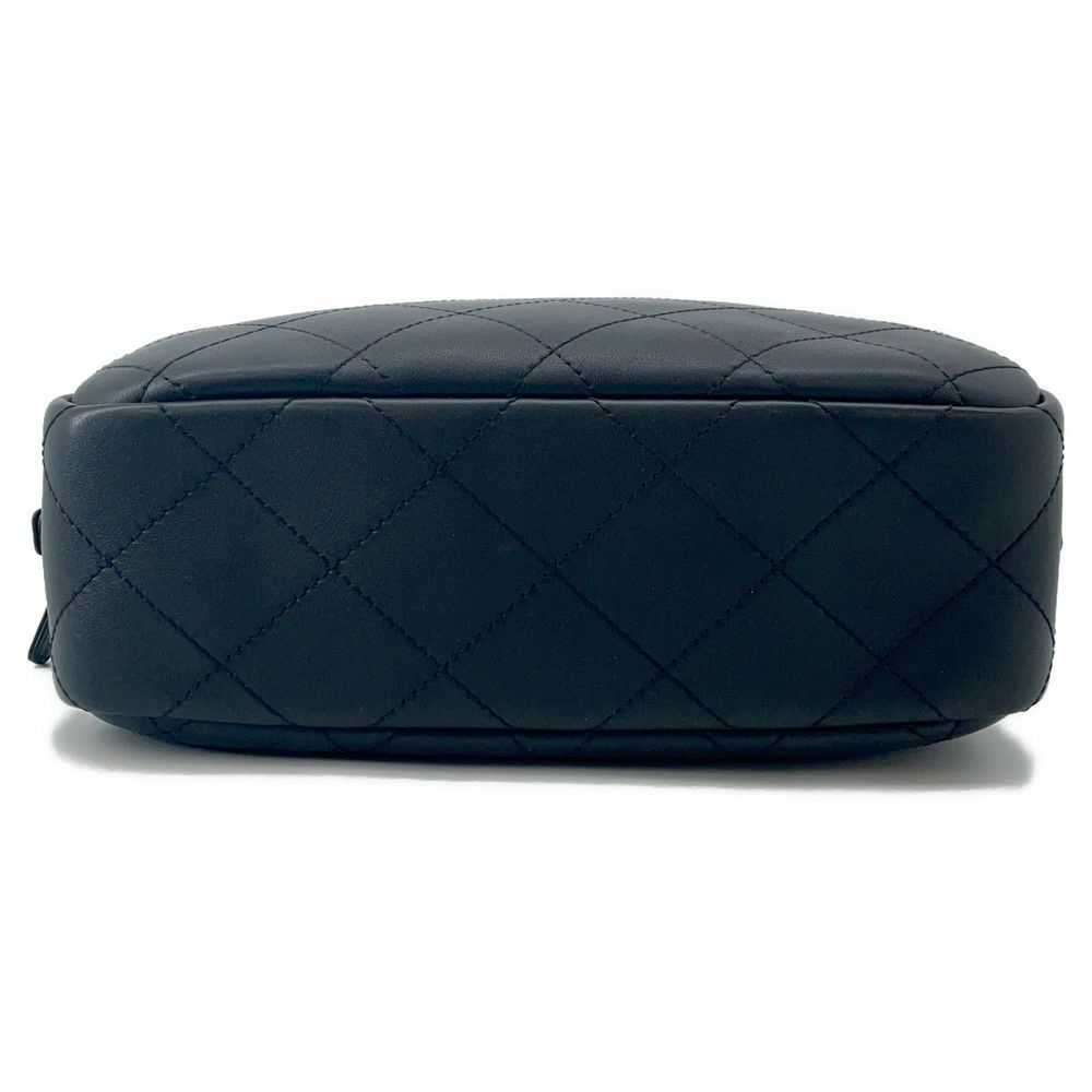 シャネル ハンドバッグ マトラッセ ココマーク ボーリングバッグ カーフレザー CHANEL 2WAY 黒