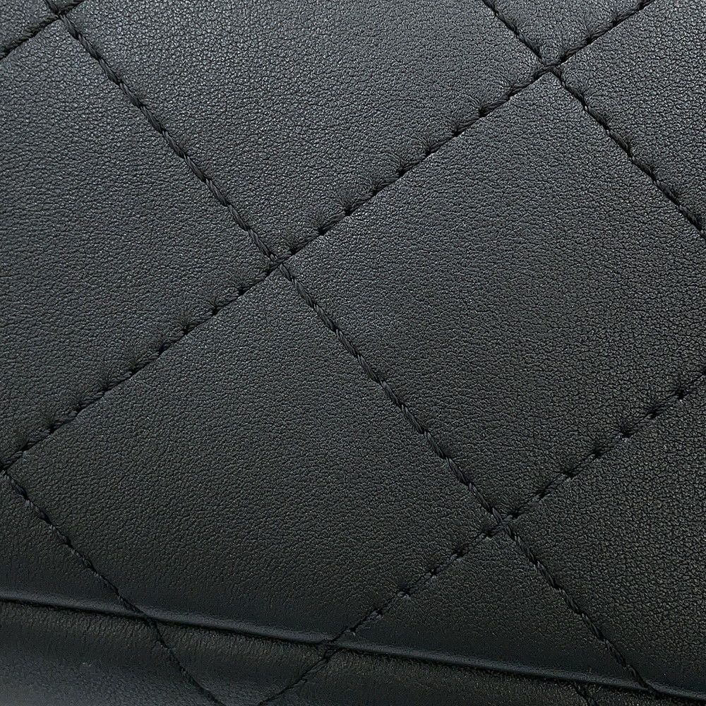 シャネル ハンドバッグ マトラッセ ココマーク ボーリングバッグ カーフレザー CHANEL 2WAY 黒