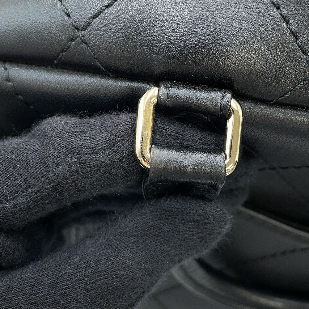 シャネル ハンドバッグ マトラッセ ココマーク ボーリングバッグ カーフレザー CHANEL 2WAY 黒
