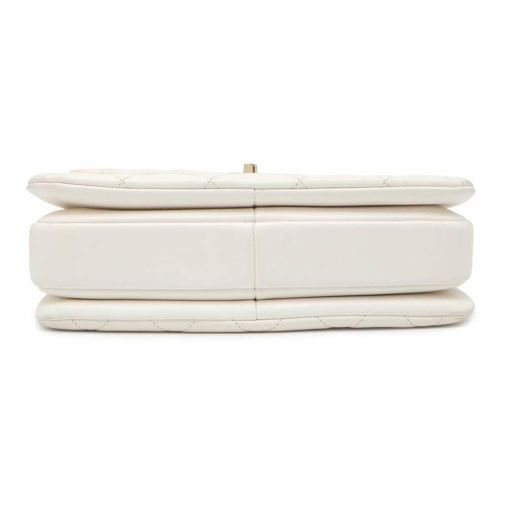 シャネル ハンドバッグ ココマーク マトラッセ トップハンドル ラムスキン A92236 CHANEL  2wayチェーンショルダーバッグ 白