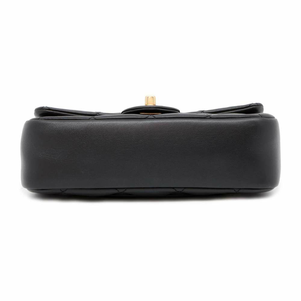 シャネル チェーンショルダーバッグ ミニ マトラッセ ハート ラムスキン AS3457 CHANEL バッグ 黒