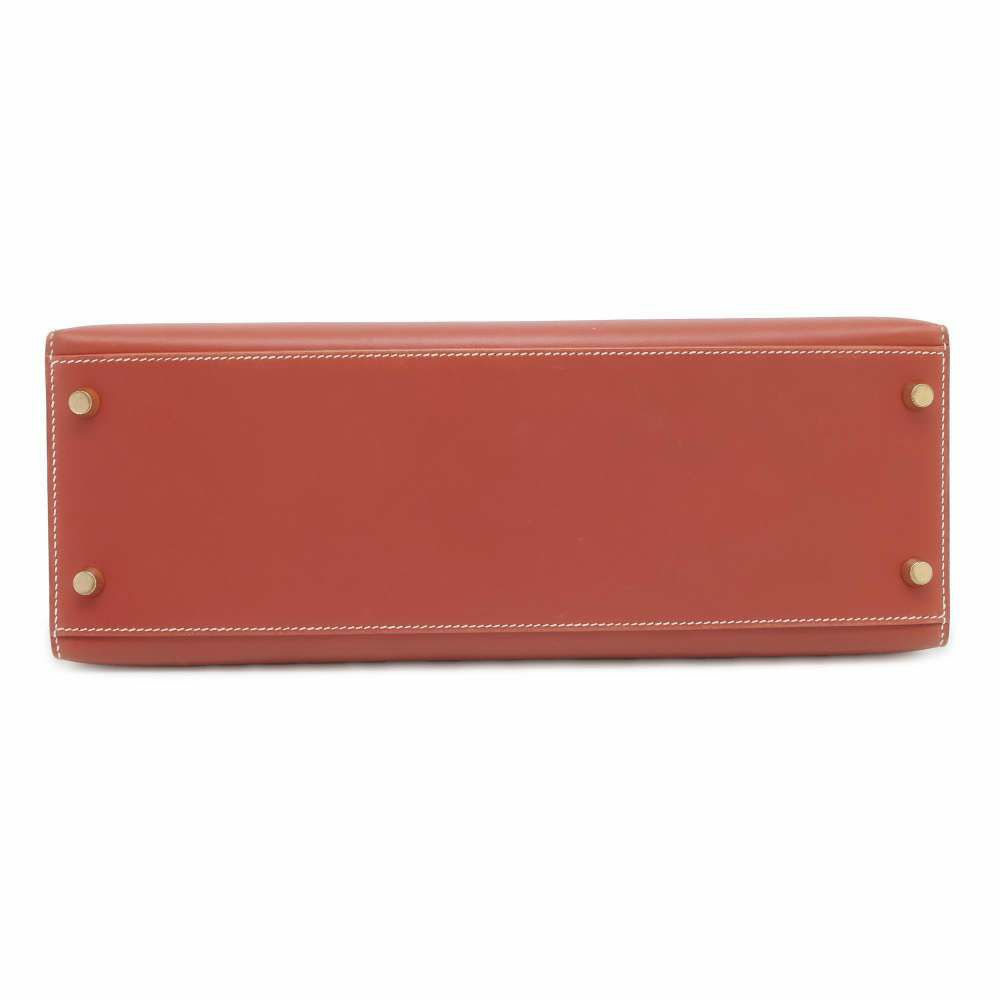 エルメス ハンドバッグ ケリー32 外縫い ブリック/ゴールド金具 ボックスカーフ □C刻印 2wayショルダー