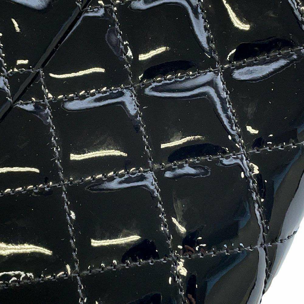シャネル チェーンショルダーバッグ マドモアゼル ボーリングバッグ パテント A49854 CHANEL 黒