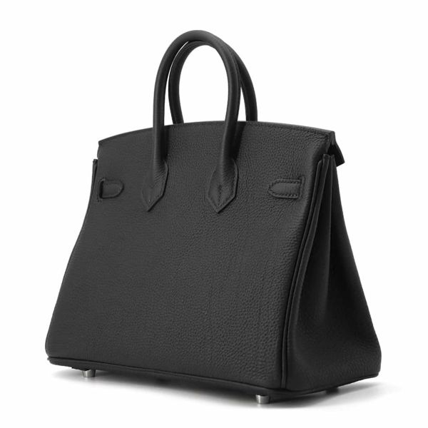 エルメス バーキン25 ブラック/シルバー金具 トゴ W刻印 HERMES Birkin ハンドバッグ 黒