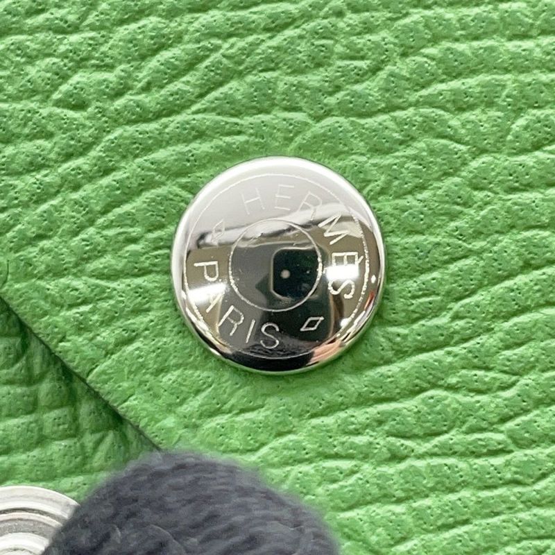 エルメス コインケース カルヴィ デュオ ヴェールユッカ/シルバー金具 エプソン B刻印 財布