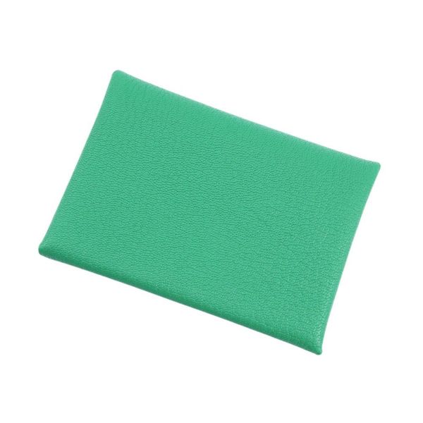 エルメス コインケース カルヴィ デュオ ヴェルソ ミント/モーヴペール/シルバー金具 シェブルミゾル W刻印 シェーブル